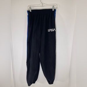 Romwe NASA Black, Red and Blue Sweatpants W/ Elastic Waistband Size M